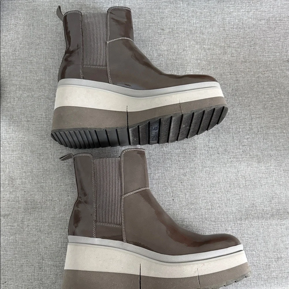 Naked Feet Guild Chelsea Platform Ankle Boots in mud